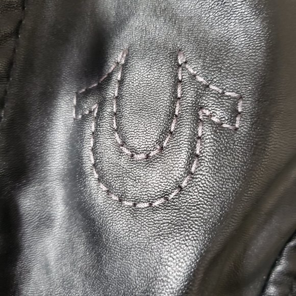 True Religion Ladies Moto Vegan Leather Jacket - L - Picture 2 of 11